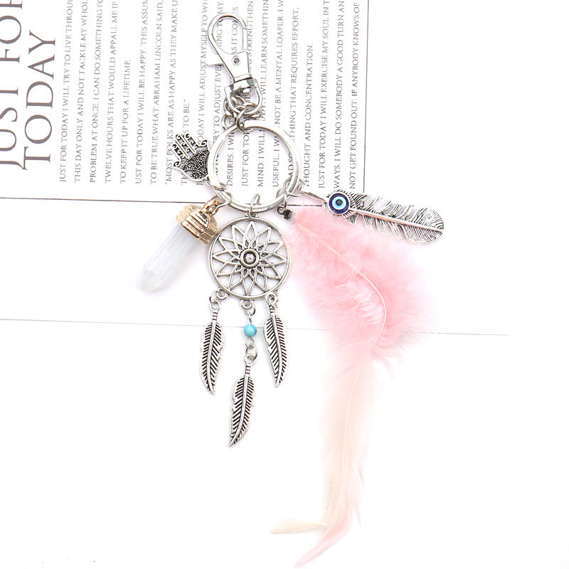 Wholesale Dream Catcher Feather Tassel Metal Keychain